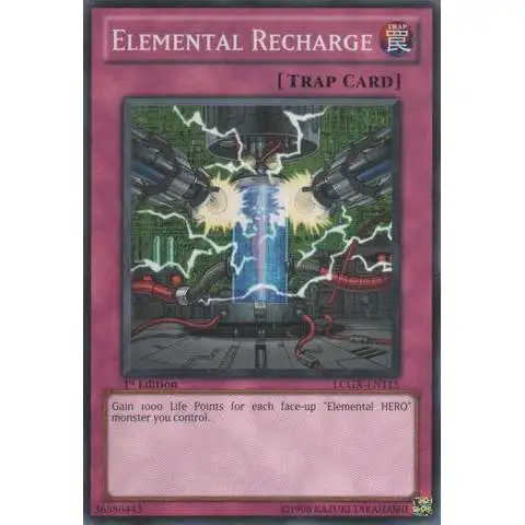 YuGiOh GX Trading Card Game Legendary Collection 2 Common Elemental Recharge LCGX-EN115