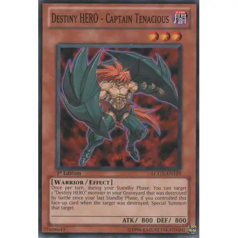 YuGiOh GX Trading Card Game Legendary Collection 2 Common Destiny HERO - Captain Tenacious LCGX-EN123