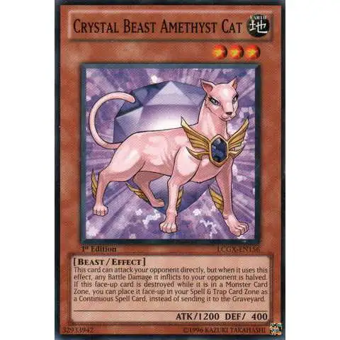 YuGiOh GX Trading Card Game Legendary Collection 2 Common Crystal Beast Amethyst Cat LCGX-EN156
