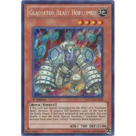 YuGiOh GX Trading Card Game Legendary Collection 2 Secret Rare Gladiator Beast Hoplomus LCGX-EN239
