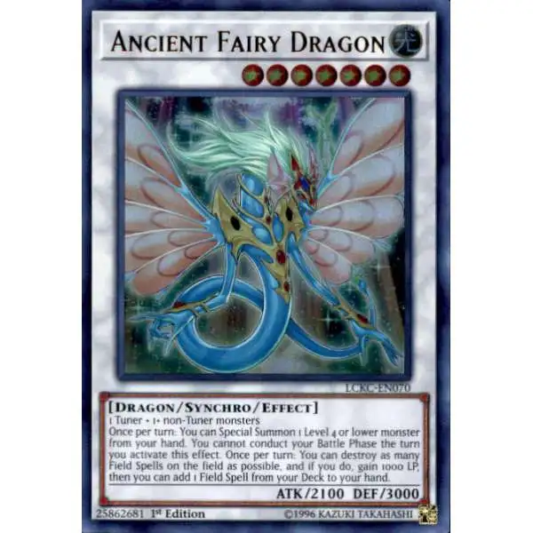 YuGiOh Trading Card Game Kaiba Legendary Collection Ultra Rare Ancient Fairy Dragon LCKC-EN070