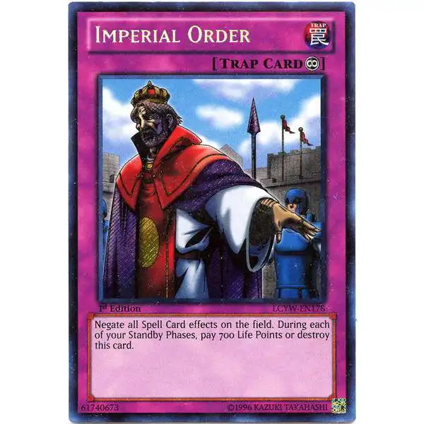 YuGiOh Trading Card Game Legendary Collection 3 Secret Rare Imperial Order LCYW-EN178