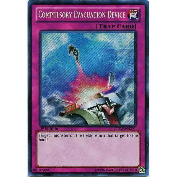 YuGiOh Trading Card Game Legendary Collection 3 Secret Rare Compulsory Evacuation Device LCYW-EN291