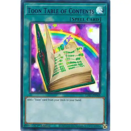 YuGiOh Trading Card Game Legendary Duelists: Season 1 Ultra Rare Toon Table of Contents LDS1-EN069 [Purple Variant]