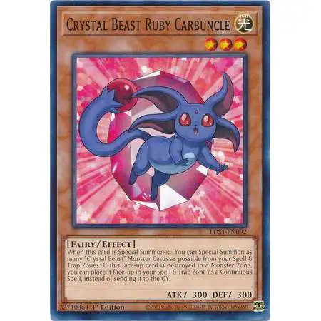 YuGiOh Trading Card Game Legendary Duelists: Season 1 Common Crystal Beast Ruby Carbuncle LDS1-EN092