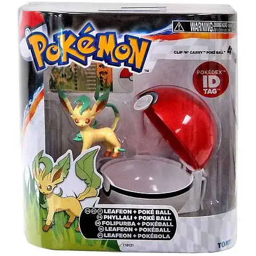 Pokemon Clip n Carry Pokeball Leafeon with Poke Ball Figure Set