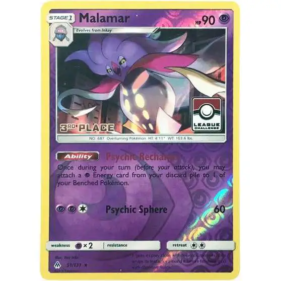Pokemon Trading Card Game Promo Rare Malamar #51 [League Challenge, 3rd Place]