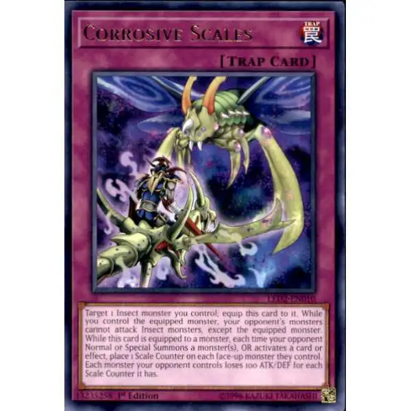 YuGiOh Trading Card Game Legendary Duelists: Ancient Millennium Rare Corrosive Scales LED2-EN010