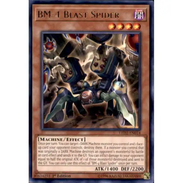 YuGiOh Trading Card Game Legendary Duelists: Ancient Millennium Rare BM-4 Blast Spider LED2-EN014