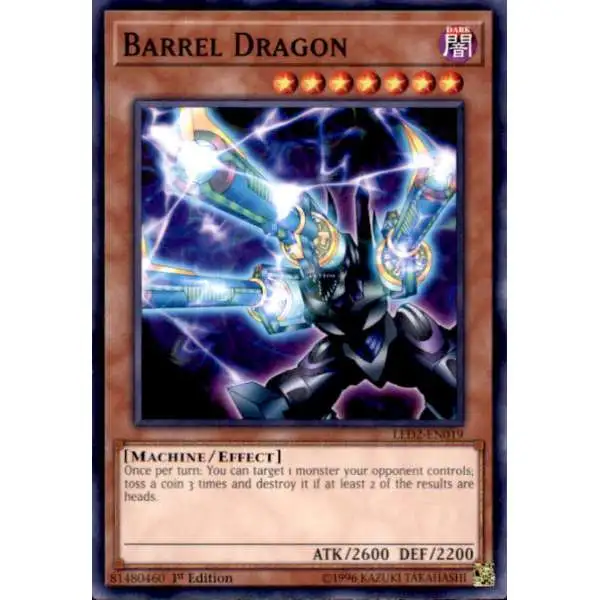 YuGiOh Trading Card Game Legendary Duelists: Ancient Millennium Common Barrel Dragon LED2-EN019