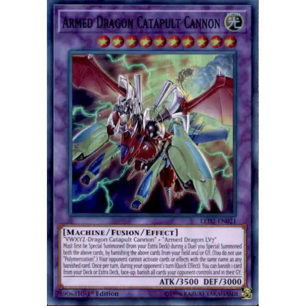 YuGiOh Trading Card Game Legendary Duelists: Ancient Millennium Super Rare Armed Dragon Catapult Cannon LED2-EN021