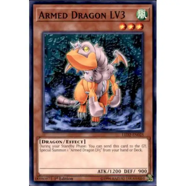 YuGiOh Trading Card Game Legendary Duelists: Ancient Millennium Common Armed Dragon LV3 LED2-EN025