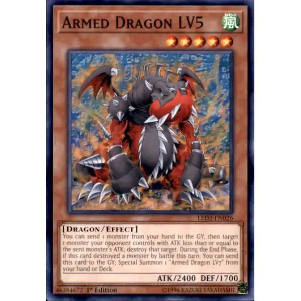YuGiOh Trading Card Game Legendary Duelists: Ancient Millennium Common Armed Dragon LV5 LED2-EN026