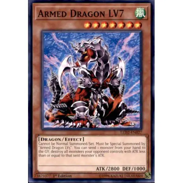 YuGiOh Trading Card Game Legendary Duelists: Ancient Millennium Common Armed Dragon LV7 LED2-EN027