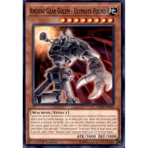 YuGiOh Trading Card Game Legendary Duelists: Ancient Millennium Common Ancient Gear Golem - Ultimate Pound LED2-EN035