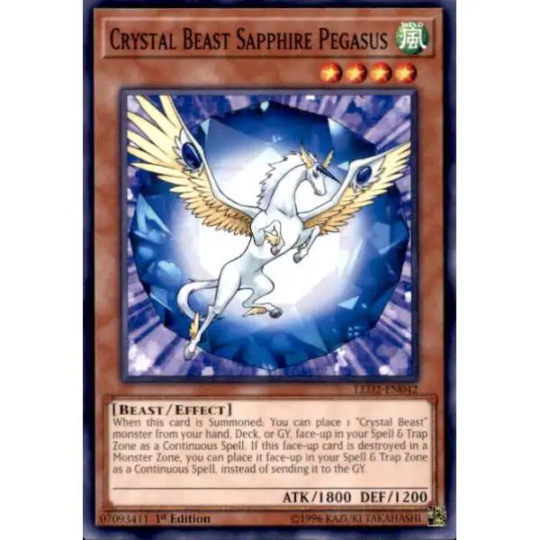 YuGiOh Trading Card Game Legendary Duelists: Ancient Millennium Common Crystal Beast Sapphire Pegasus LED2-EN042