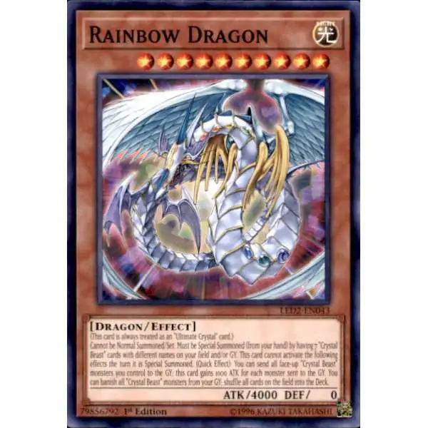 YuGiOh Trading Card Game Legendary Duelists: Ancient Millennium Common Rainbow Dragon LED2-EN043
