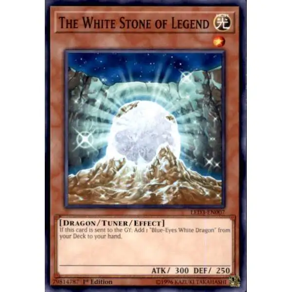 YuGiOh White Dragon Abyss Common The White Stone of Legend LED3-EN007