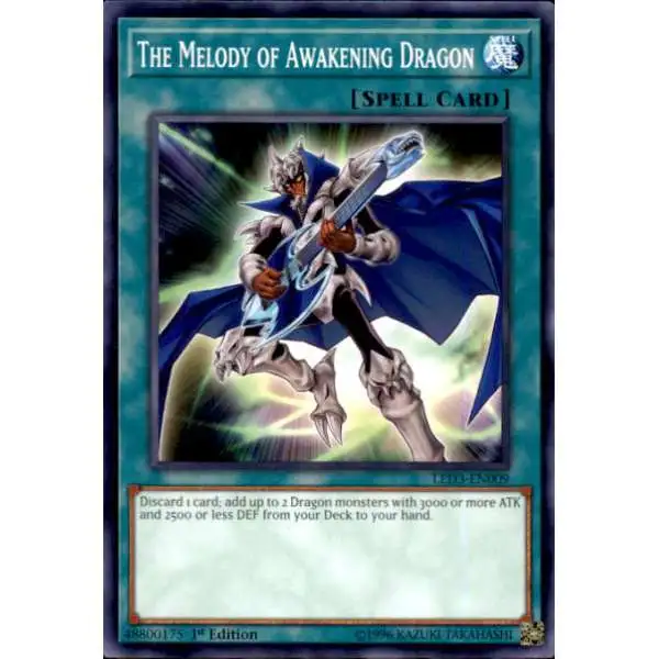 YuGiOh White Dragon Abyss Common The Melody of Awakening Dragon LED3-EN009