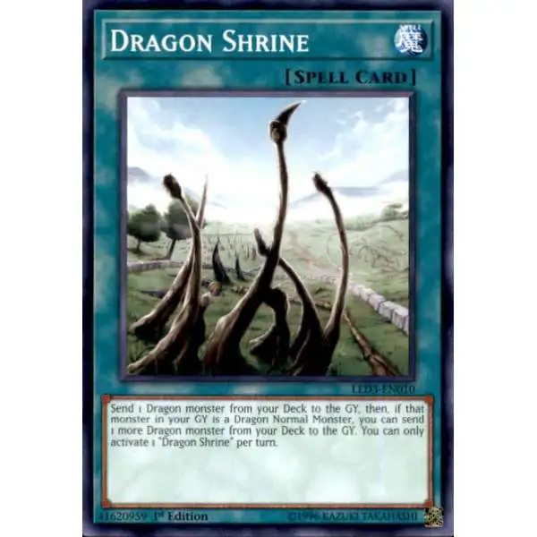 YuGiOh White Dragon Abyss Common Dragon Shrine LED3-EN010