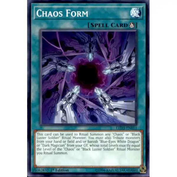 YuGiOh White Dragon Abyss Common Chaos Form LED3-EN011