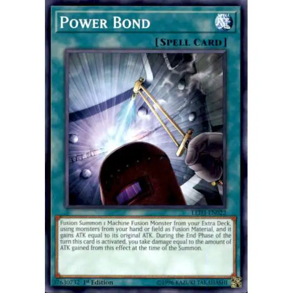 YuGiOh White Dragon Abyss Common Power Bond LED3-EN022