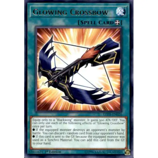 YuGiOh White Dragon Abyss Rare Glowing Crossbow LED3-EN026