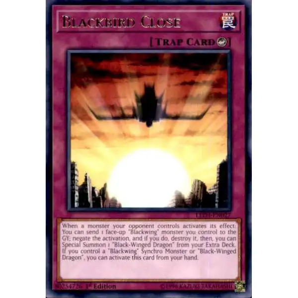 YuGiOh White Dragon Abyss Rare Blackbird Close LED3-EN027