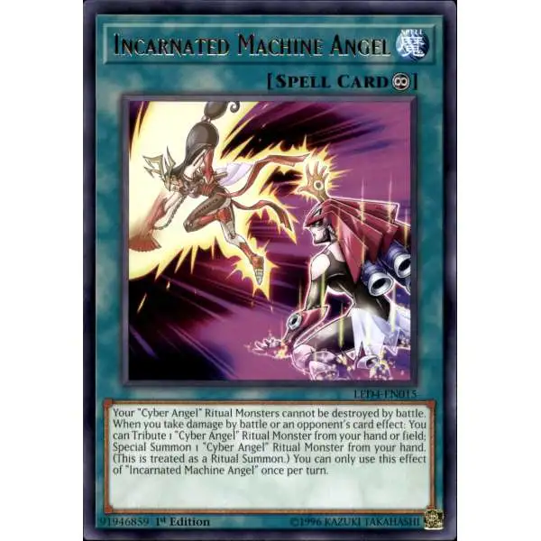 YuGiOh Trading Card Game Legendary Duelists Sisters of the Rose Rare Incarnated Machine Angel LED4-EN015