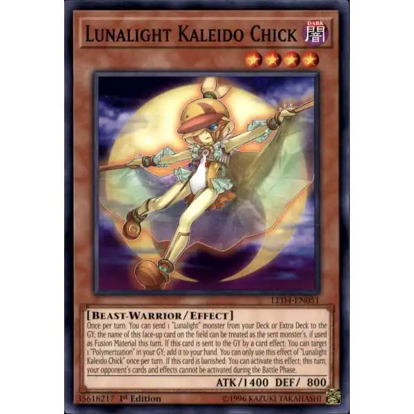 YuGiOh Trading Card Game Legendary Duelists Sisters of the Rose Common Lunalight Kaleido Chick LED4-EN051
