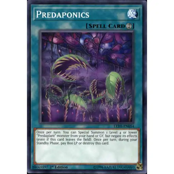 YuGiOh Trading Card Game Legendary Duelists: Immortal Destiny Common Predaponics LED5-EN054
