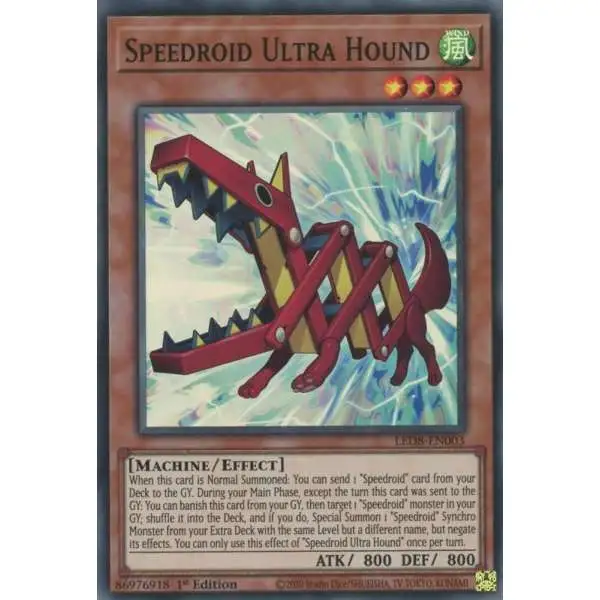 YuGiOh Trading Card Game Legendary Duelists: Synchro Storm Super Rare Speedroid Ultra Hound LED8-EN003