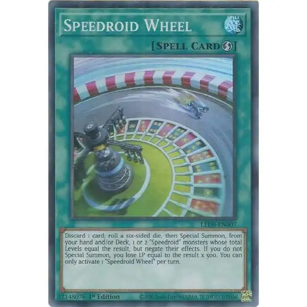 YuGiOh Trading Card Game Legendary Duelists: Synchro Storm Super Rare Speedroid Wheel LED8-EN007