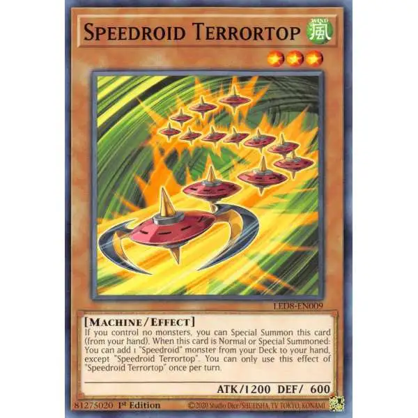 YuGiOh Trading Card Game Legendary Duelists: Synchro Storm Common Speedroid Terrortop LED8-EN009