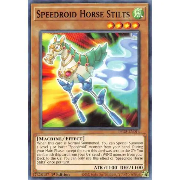 YuGiOh Trading Card Game Legendary Duelists: Synchro Storm Common Speedroid Horse Stilts LED8-EN014