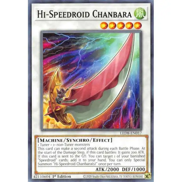 YuGiOh Trading Card Game Legendary Duelists: Synchro Storm Common Hi-Speedroid Chanbara LED8-EN017