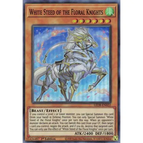 YuGiOh Trading Card Game Legendary Duelists: Synchro Storm Super Rare White Steed of the Floral Knights LED8-EN022