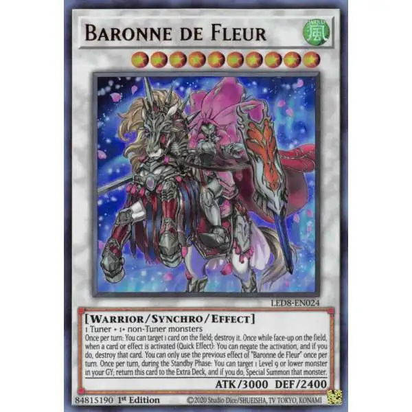 YuGiOh Trading Card Game Legendary Duelists: Synchro Storm Ultra Rare Baronne de Fleur LED8-EN024