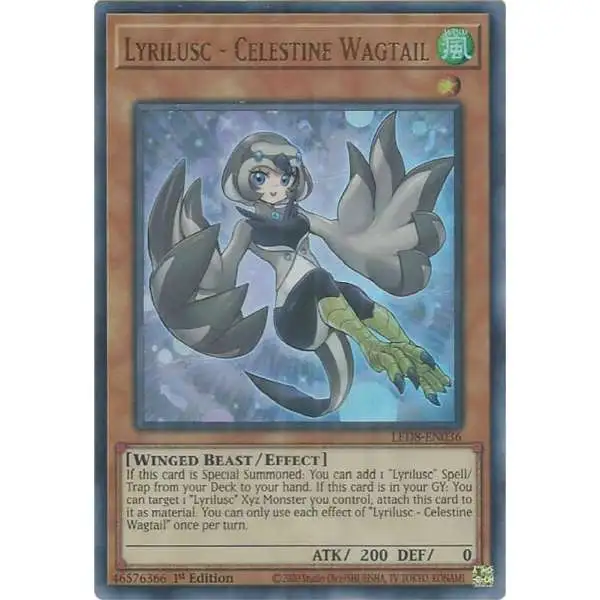 YuGiOh Trading Card Game Legendary Duelists: Synchro Storm Ultra Rare Lyrilusc - Celestine Wagtail LED8-EN036