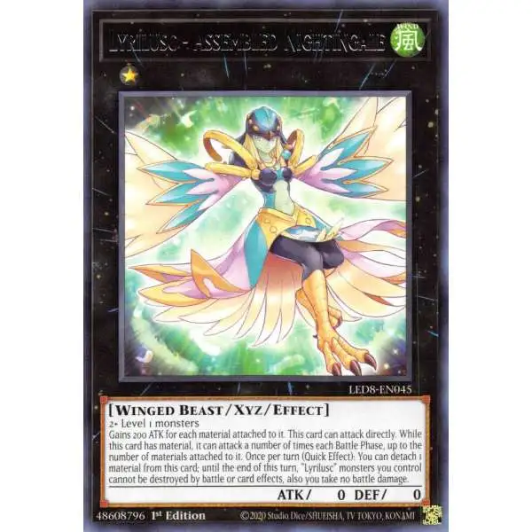 YuGiOh Trading Card Game Legendary Duelists: Synchro Storm Rare Lyrilusc - Assembled Nightingale LED8-EN045