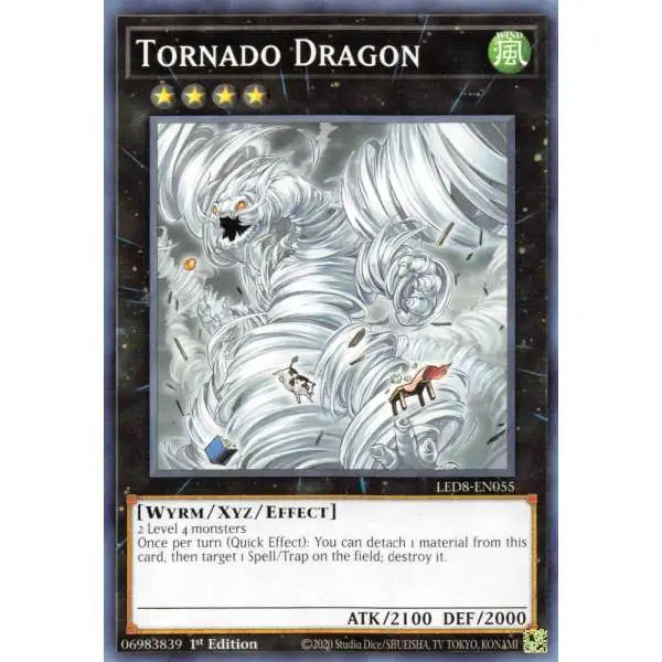YuGiOh Trading Card Game Legendary Duelists: Synchro Storm Common Tornado Dragon LED8-EN055