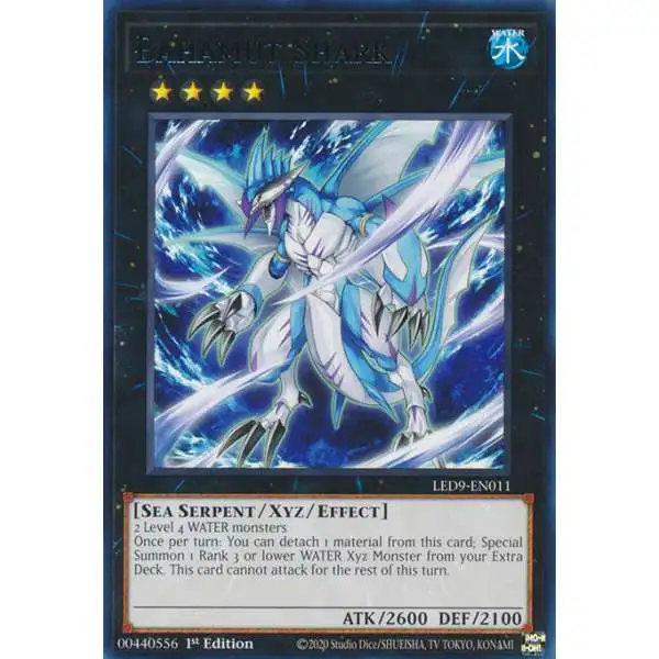 YuGiOh Trading Card Game Legendary Duelists Duels From The Deep Rare Bahamut Shark LED9-EN011