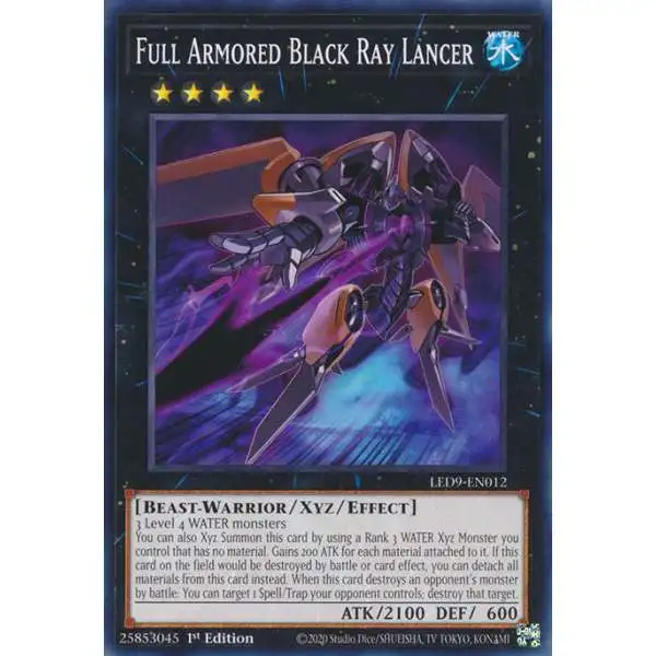 YuGiOh Trading Card Game Legendary Duelists Duels From The Deep Common Full Armored Black Ray Lancer LED9-EN012