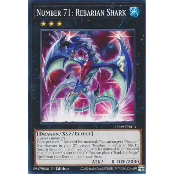 YuGiOh Trading Card Game Legendary Duelists Duels From The Deep Common Number 71: Rebarian Shark LED9-EN013