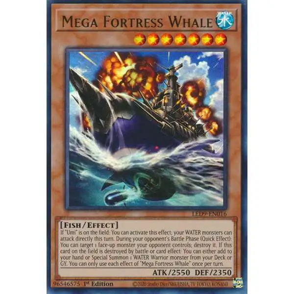 YuGiOh Trading Card Game Legendary Duelists Duels From The Deep Ultra Rare Mega Fortress Whale LED9-EN016