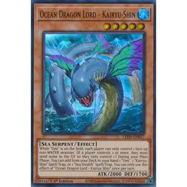 YuGiOh Trading Card Game Legendary Duelists Duels From The Deep Ultra Rare Ocean Dragon Lord - Kairyu-Shin LED9-EN017