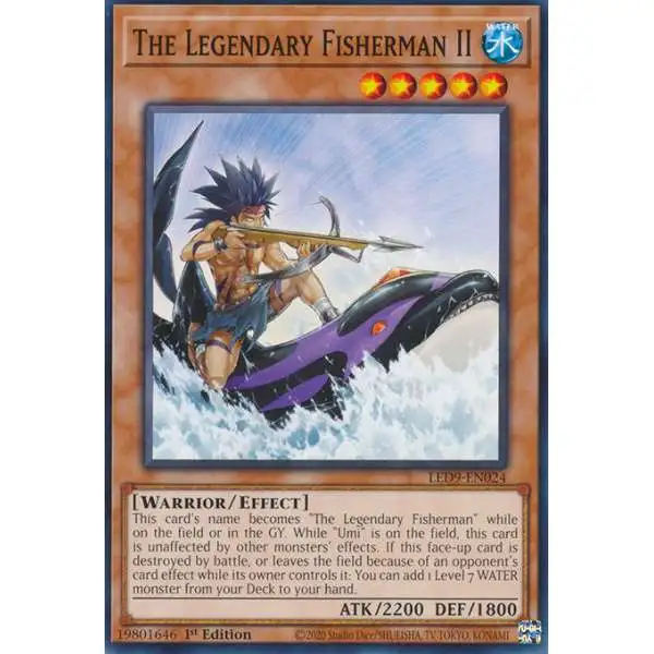 YuGiOh Trading Card Game Legendary Duelists Duels From The Deep Common The Legendary Fisherman II LED9-EN024