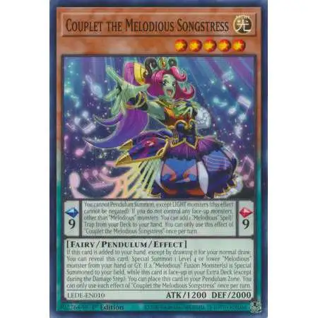 YuGiOh Trading Card Game Legacy of Destruction Common Couplet the Melodious Songstress LEDE-EN010