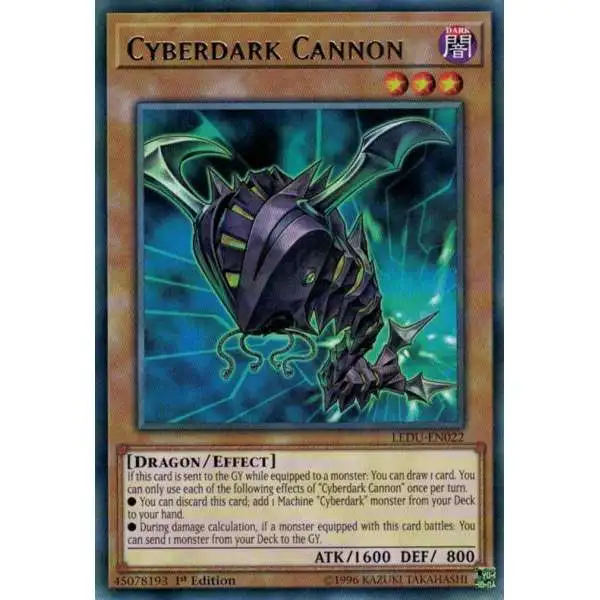 YuGiOh Trading Card Game Legendary Duelists Rare Cyberdark Cannon LEDU-EN022
