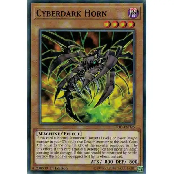 YuGiOh Trading Card Game Legendary Duelists Common Cyberdark Horn LEDU-EN026